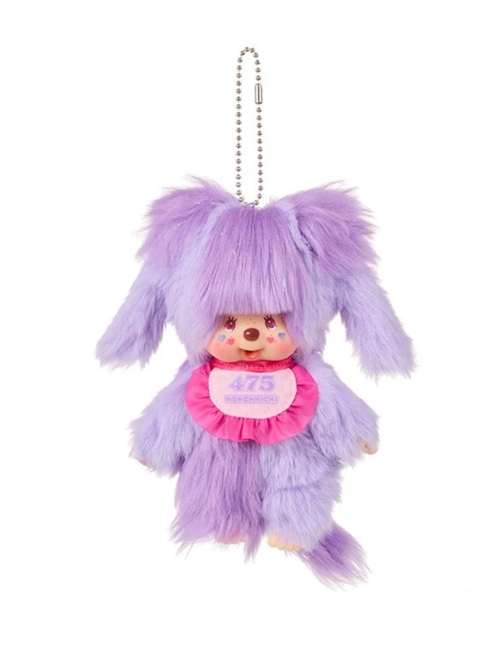 Monchhichi 475 Purple Plush Keychain-JAPAN